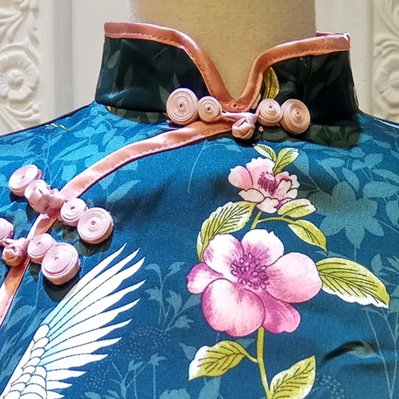 Китайское стильное платье Cheongsam Qipao Шанхай Тан японское кимоно свободное Ретро Винтаж Ао Дай Вьетнам платье TA1471