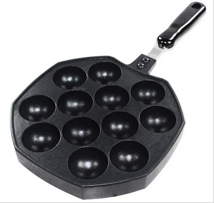 Non Stick Aluminum Alloy Takoyaki Pan 12 Cavities Takoyaki Maker