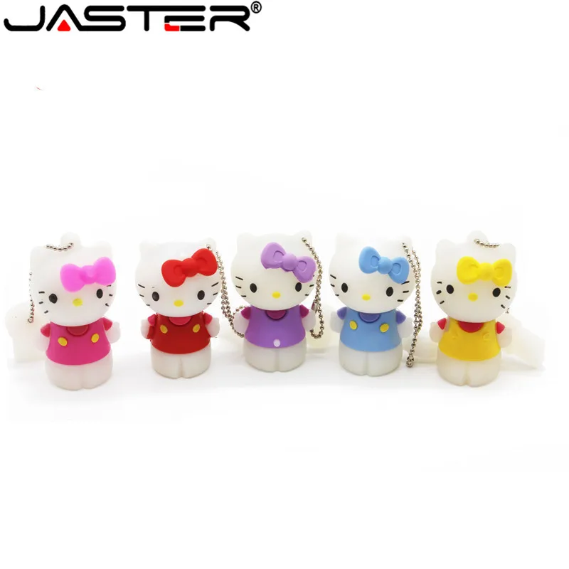 JASTER симпатичный usb-флеш-накопитель Hello Kitty Флэш-накопитель 8 ГБ 16 ГБ 32 ГБ 64 ГБ 4 ГБ Флешка USB 2,0 U диск