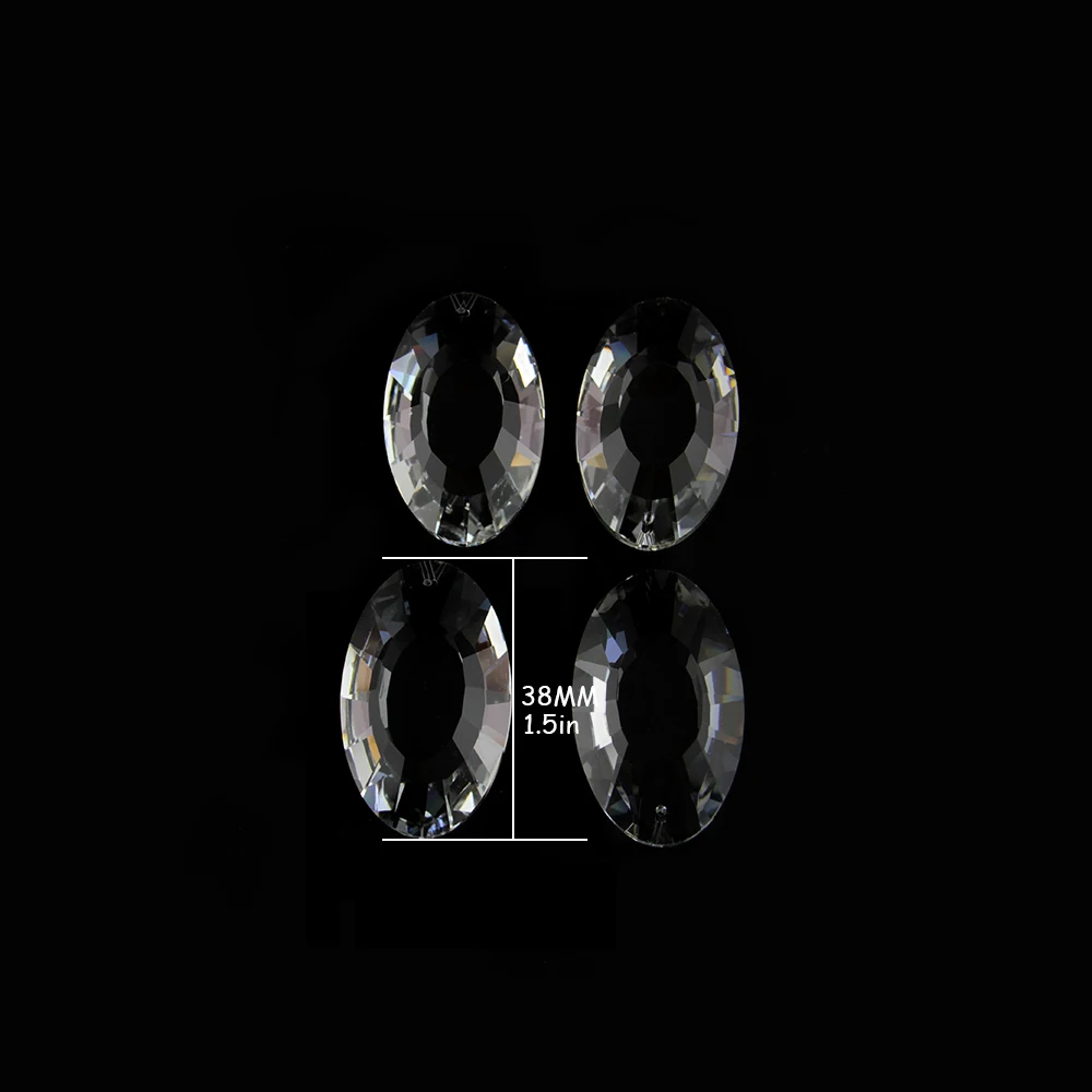 30pcs/Lot Free Shipping 38mm Crystal Faceted Earring Shape Pendant Chandelier For DIY Materials | Лампы и освещение