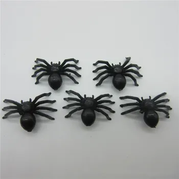

2 Size Plastic Black Spider Funny Halloween Decoration Festival Supplies Funny Prank Toys Decoration Realistic Prop 50/20pcs
