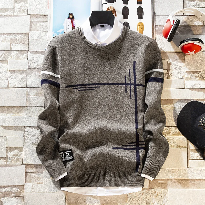 New Autumu Winter Mens Christmas Sweater Keep Warm Pullover Men Round Neck Slim Fit Jumpers Knitted Woolen Casual Pull Homme