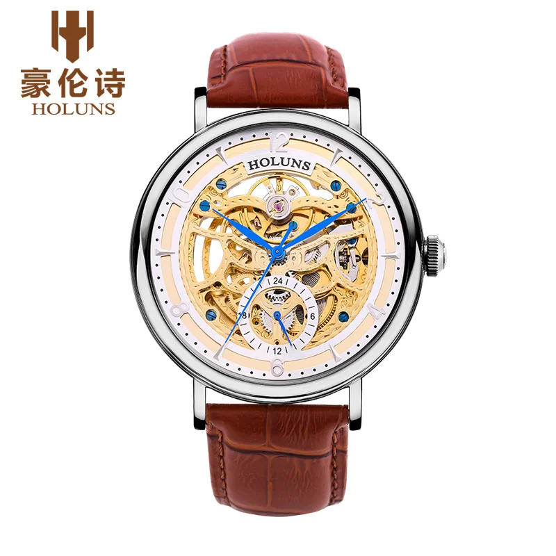 

HOLUNS OR002 Watch Geneva Brand skeleton watches mens fully automatic self-wind watches fashion business relogio masculino