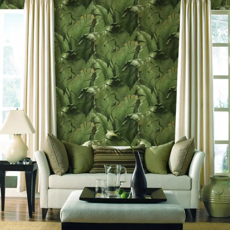 Green Banana Paper Based Wallpaper Sitting Room The Bedroom Tv Green Banana Paper Based Wallpaper Sitting Room The Bedroom Tv Setting Free Shipping