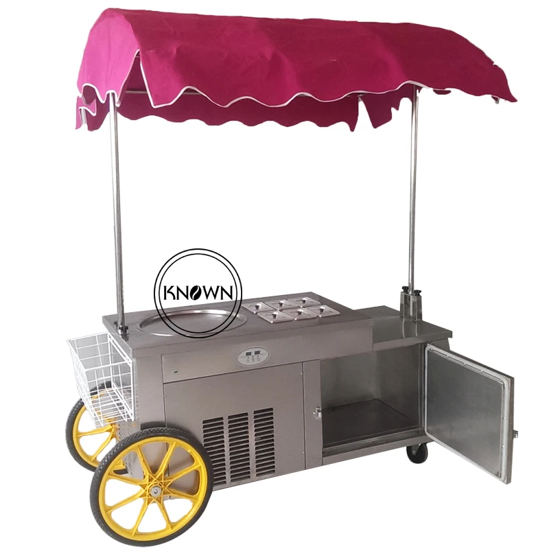 

2019 domestic and overseas active demand single flat Round Pan fried cold stone ice cream roll machine