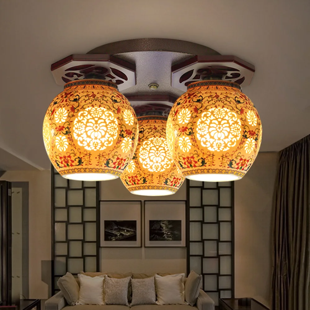 Moderne C Ramique Abat Jour Chinois Plafonnier Salon Personnalit Moderne C Ramique Abat Jour Chinois Plafonnier Salon Personnalit