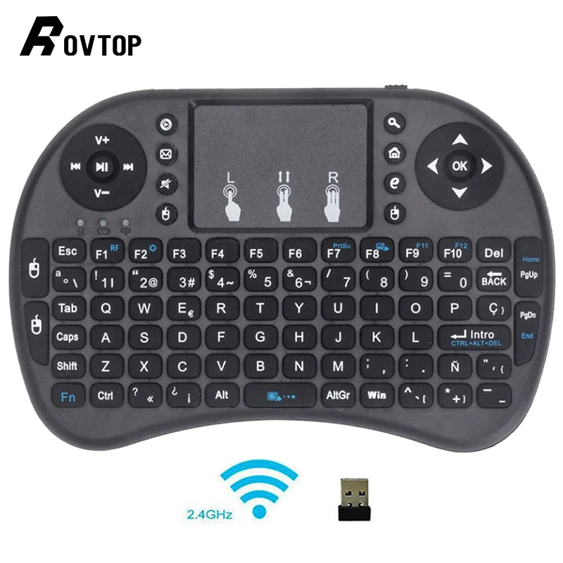 

2.4GHz Wireless Keyboard Touchpad Fly Air Mouse For Android TV Box Set Top Box Computer PS3 English Russian Spanish