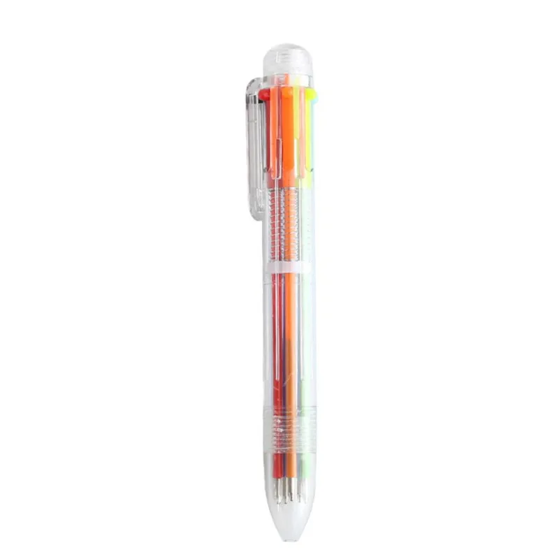 

Creative Multicolor Ballpoint Pen Lovely Oil Pen Stationery Press Six Color Oil Pen For Student Children Office & School Supply