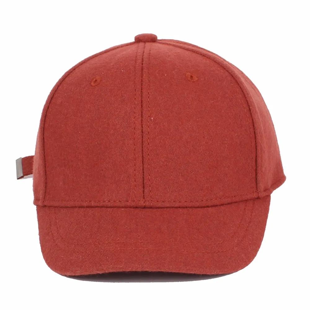 Autumn and Winter Men Wool Baseball Caps Casua Shortl Peaked Cap Unisex Solid Black