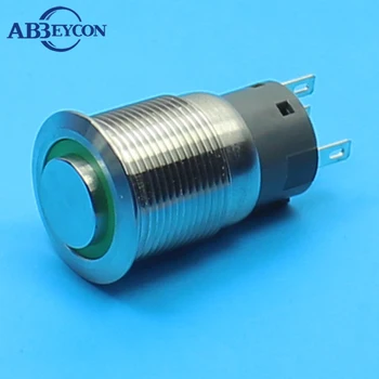 

5pcs/Lot ABBEYCON 19mm High round head momentary pin terminal ring lamp 12 volt waterproof switches