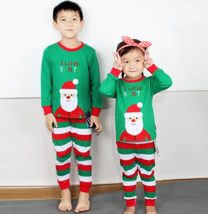 Брендовая рождественская пижама на осень и зиму для девочек и мальчиков комплект одежды из хлопка для маленьких детей детская одежда пижама для детей 2-7 лет