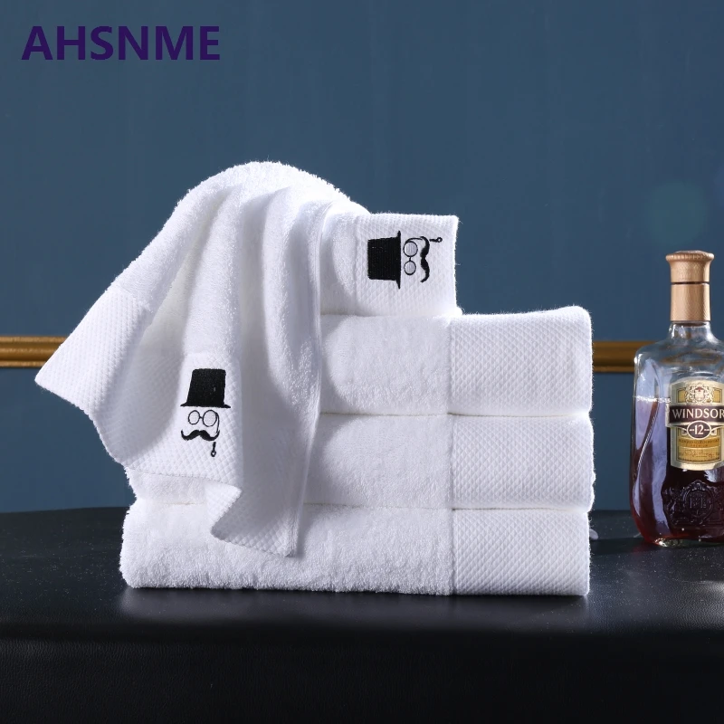AHSNME вышитые узоры парные банные полотенца набор 70x140 см каждый 600 г Экстра Большое