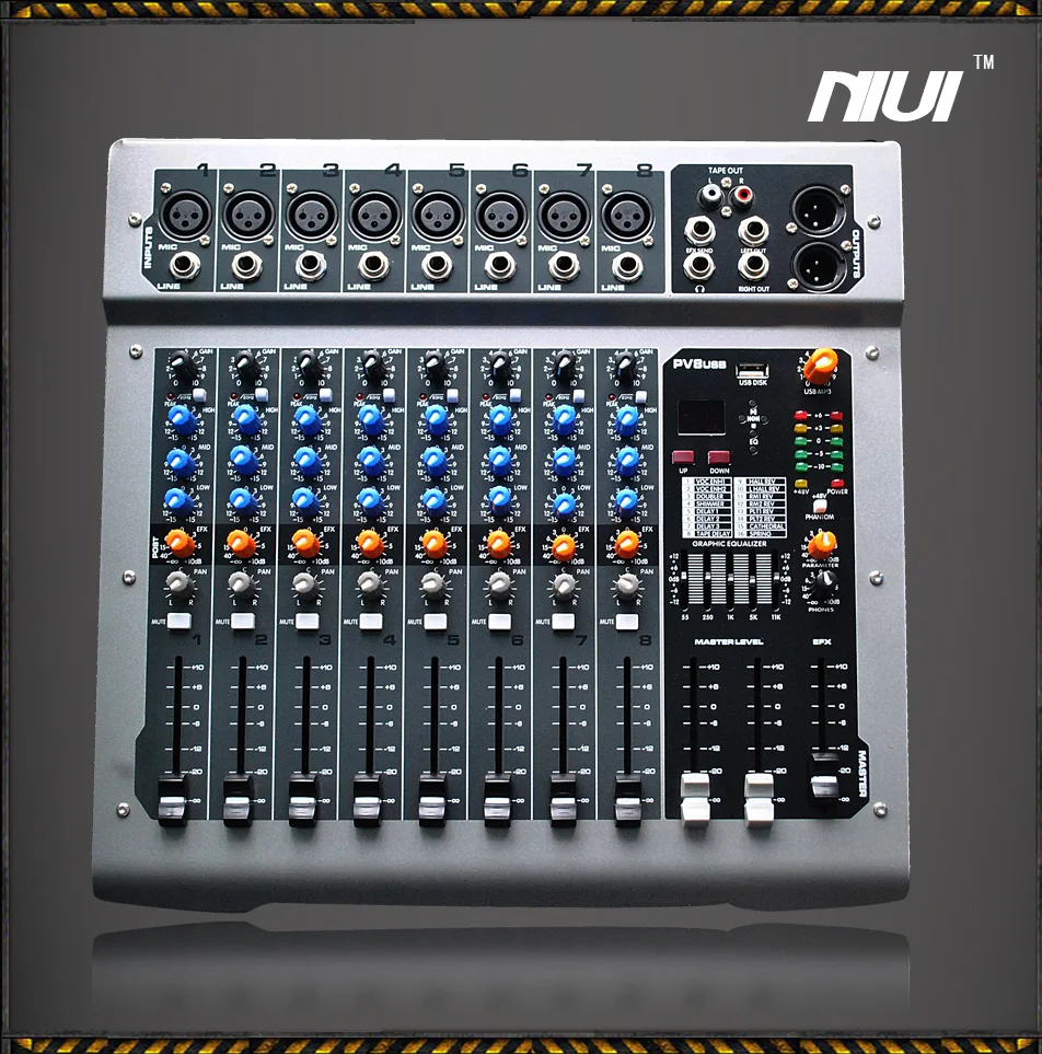 Professional import Family mixer with amplifier 8 monitor stereo