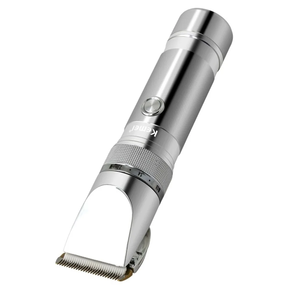 Pro hair clipper Aluminum Alloy Rechargeable Electric Hair trimmer kemei Hair Removal Hair