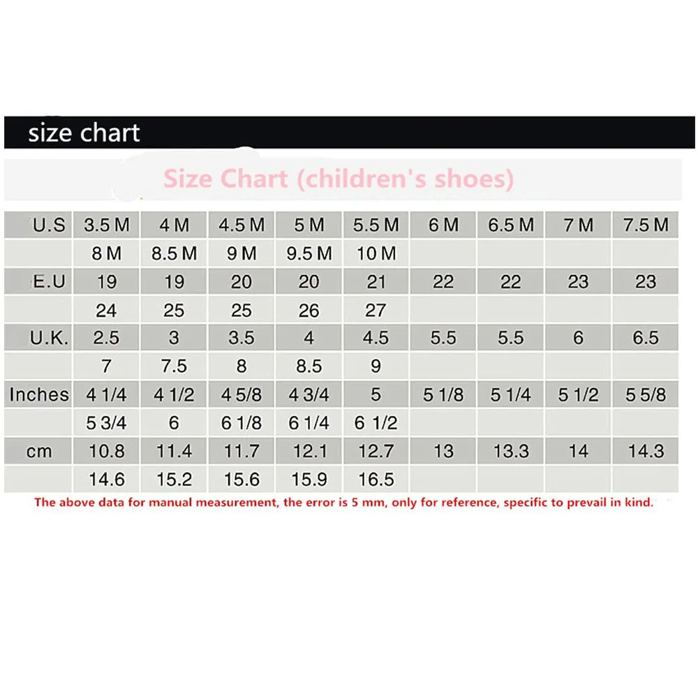 Boys Shoe Chart