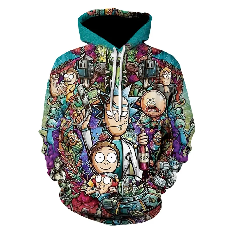 

Rick and Morty Hoodie Cosplay 3D Print Pullover Sweatshirt Jacket Autumn Coat Cardigan Halloween Prop