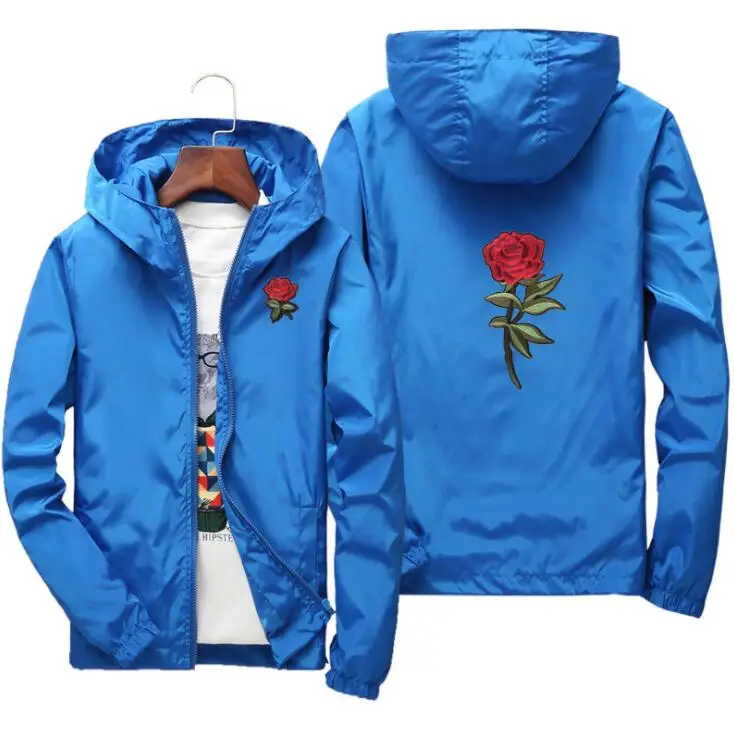 Yizlo rose куртка ветровка для мужчин женщин jaqueta masculina весна осень колледж куртки - Цвет: Синий