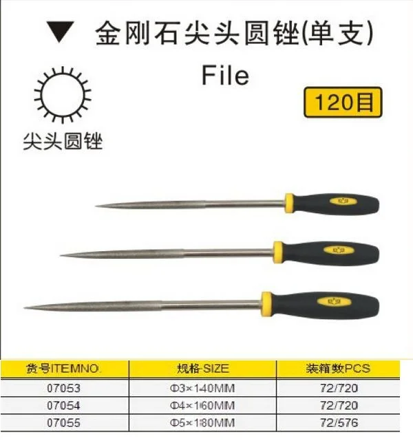 

BESTIR taiwan excellent quality 120mesh 3 * 140mm 4x160mm 5x180mm diamond needle round file hobby tools