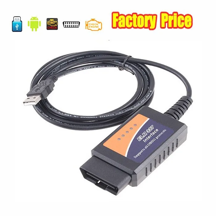 Новые obd2 сканер ELM327 USB интерфейс Аппаратные средства V1.5/Программы для компьютера 1.5 автомобилей диагностический инструмент сканирования ELM