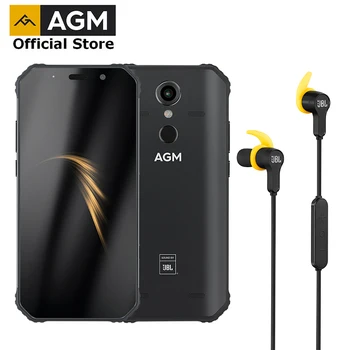 Перейти на Алиэкспресс и купить Официальный смартфон AGM A9 + наушники JBL FHD + JBL кобрендинг 4G Android 8,1 прочный телефон IP68 Водонепроницаемый NFC Quad-Box колонки