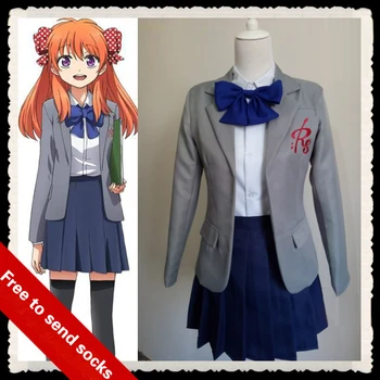 

GANGAN ONLINE anime clothes Sakura Chiyo cosplay costume plus size japanese girl school uniform skirt Send socks and Headwear