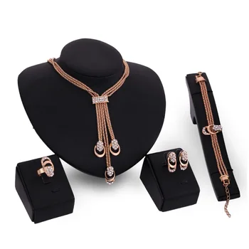 

Fashion Party Accessories Jewelry Sets For Women Statement African Beads Necklace Earrings Bracelet Fine Rings Free Gift Box