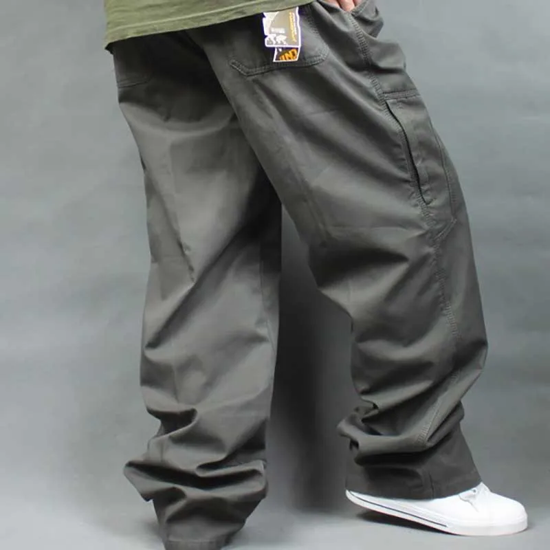 Мужские брюки-карго размера плюс, повседневные хлопковые брюки в стиле хип-хоп для бега, Свободные мешковатые с карманами, мужская одежда на весну и лето - Цвет: Thick 29 Army Green