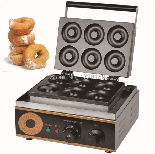 110v 220v Electric Six Pieces Donut Maker Machine commercial Donut Making Machine in Waffle 