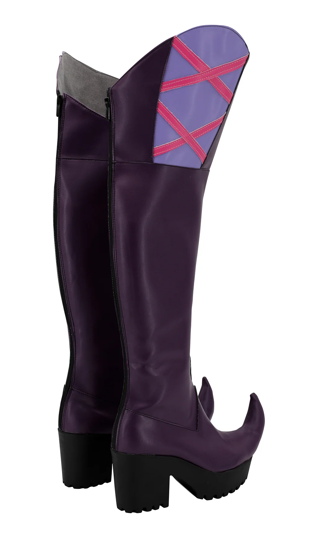 Honkai Impact 2 Sin Mal Cosplay Boots Purple High Heel Shoes Custom Made Any Size (5)