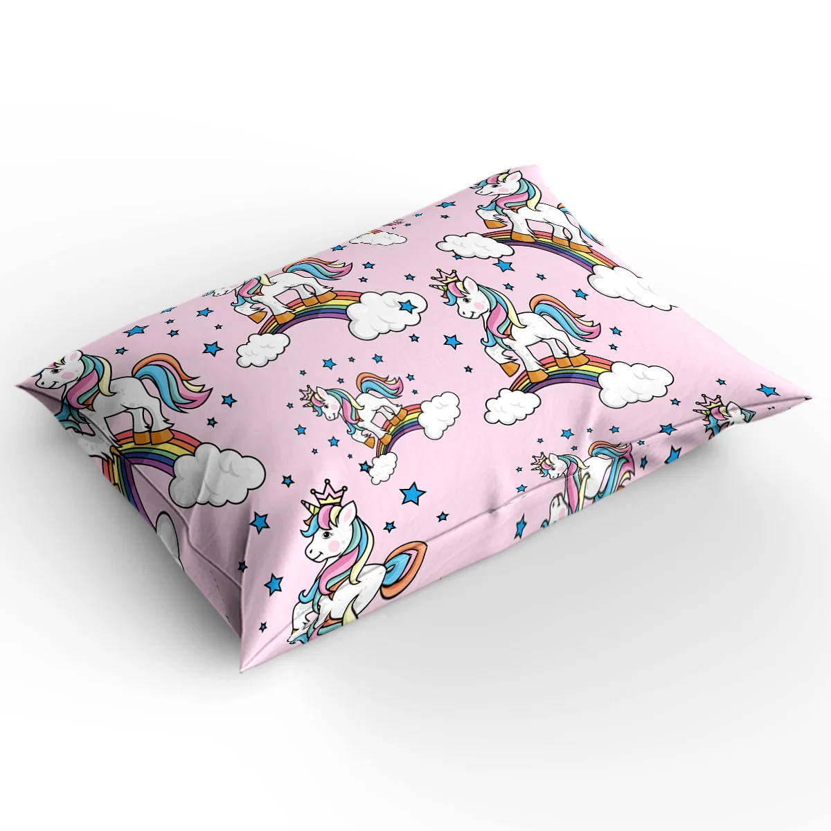 قوس قزح مع يونيكورن النجوم 4 قطعة طقم سرير الحديثة حاف مجموعة غطاء ديكور غرفة نوم