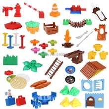 Large Particles DIY Blocks Table Grass Umbrella Tree Creative Building Blocks Compatible with duploed Baby Education