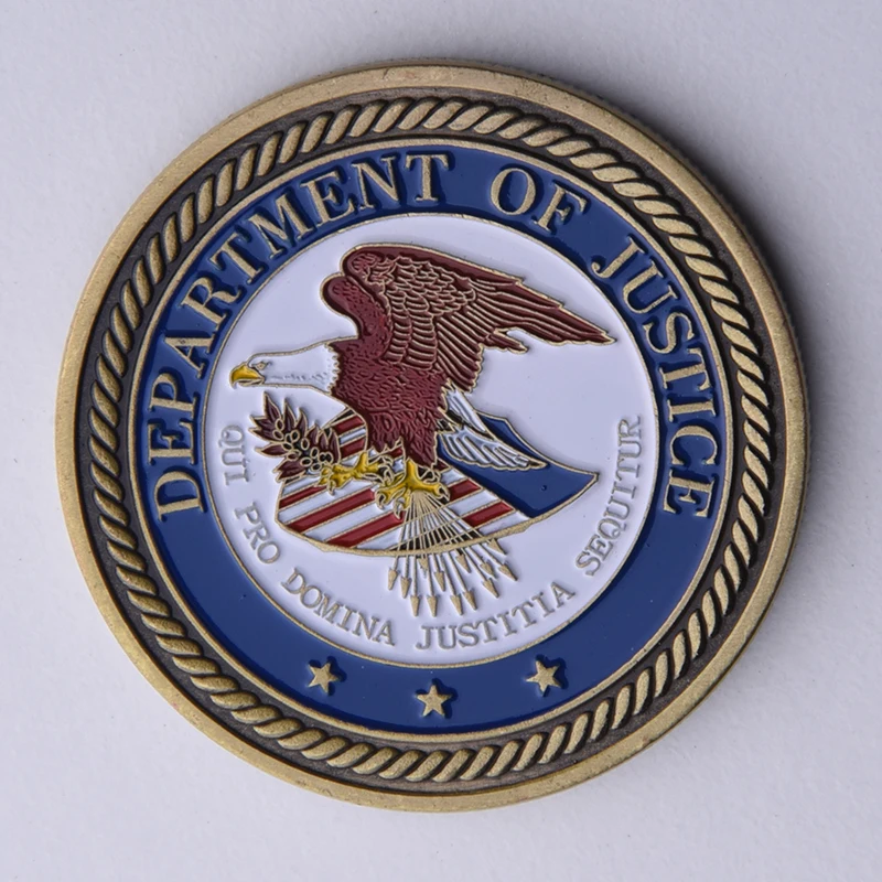 Вызов монета позолоченные монеты Соединенных Штатов министерство юстиции американского ФБР металлические монеты