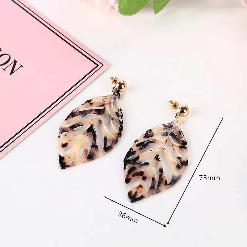 2-UJBOX-2018-Autumn-Leaf-Leopard-Acetate-Earrings-Japanese-Korean-Women-Acetic-Acid-Drop-Dangle-Earrings-Statement