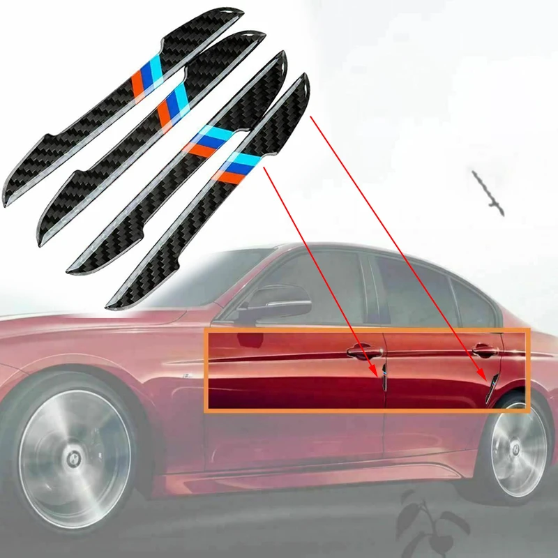 

4pcs Set Car Side Door Edge Guard Carbon Fiber Protection Stickers For BMW side door edge protection Moldings Car-styling