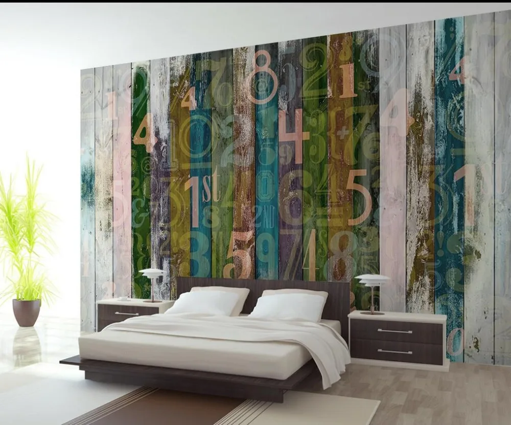 3d wallpaper European minimalist bedroom living room TV backdrop Retro Digital 3D stripes 