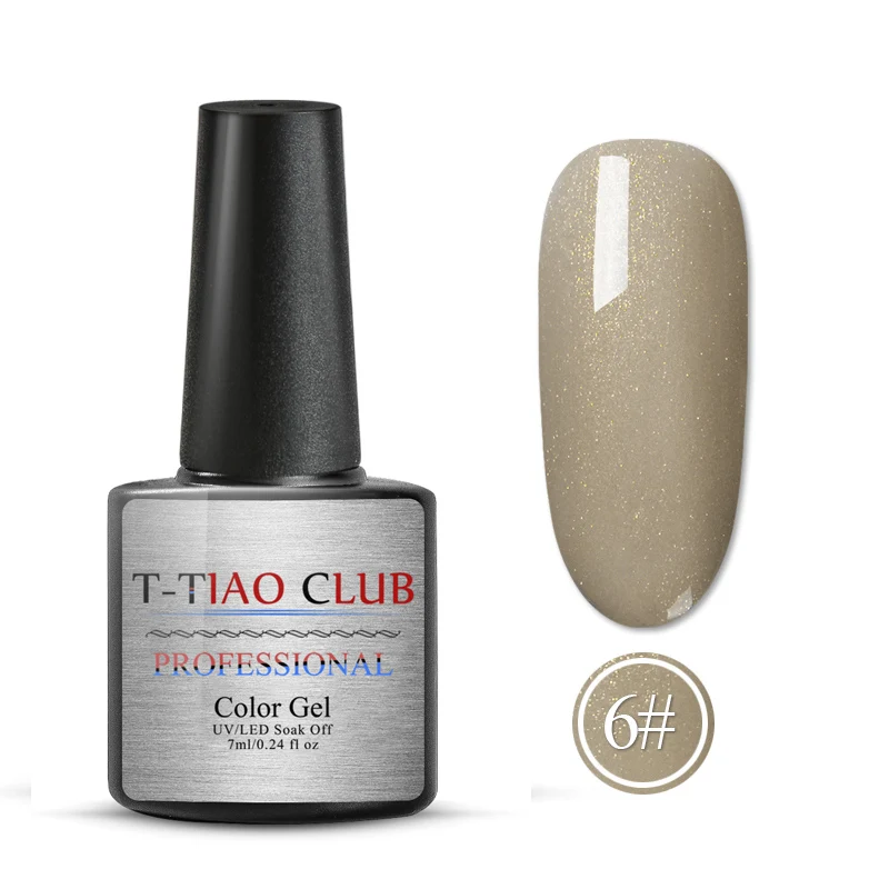 T-TIAO CLUB 7 мл золотой УФ-гель голографический лак красочный блеск гель лак для длительного действия Гель-лак для ногтей - Цвет: SK4004