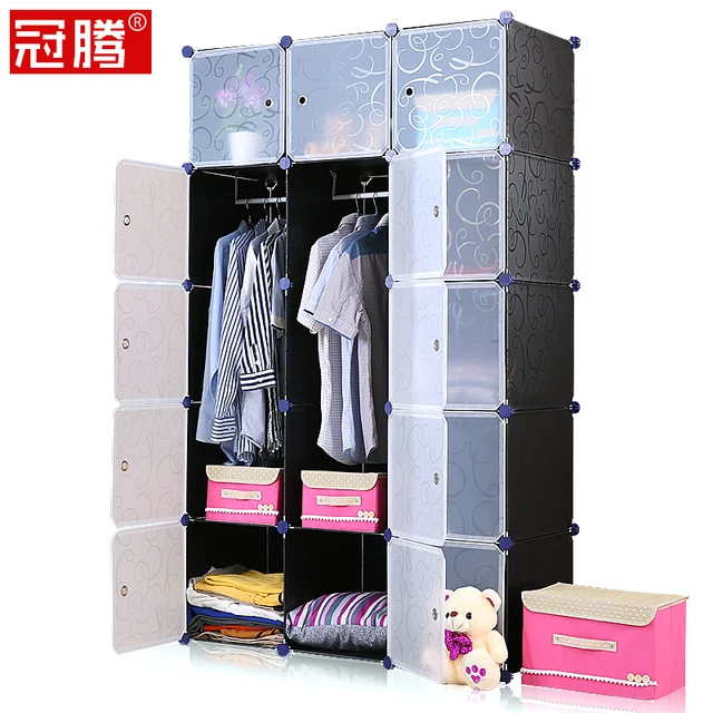 Guanteng Heightening Simple Wardrobe Combination Tuba Embled Diy Guanteng Heightening Simple Wardrobe Combination Tuba Embled Diy Magic Piece Of Cloth Folded Double Hanging Closet