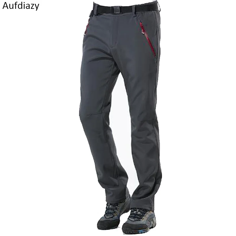 Aufdiazy hombres mujeres caliente Softshell impermeable pantalones de senderismo deportes de invierno al aire libre pantalones de lana pantalones de Trekking, escalada pantalones de esquí JM051