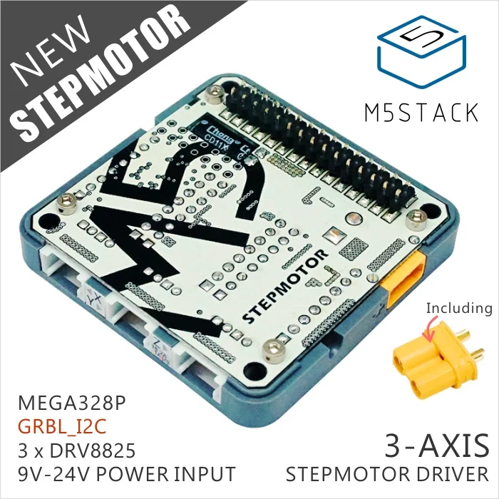 M5Stack Новое поступление! Stepmotor модуль для Arduino ESP32 GRBL 12C шаг-двигатель MEGA328P аналогично 12 В DC адаптер и вентилятор опционально - Цвет: Stepmotor Module