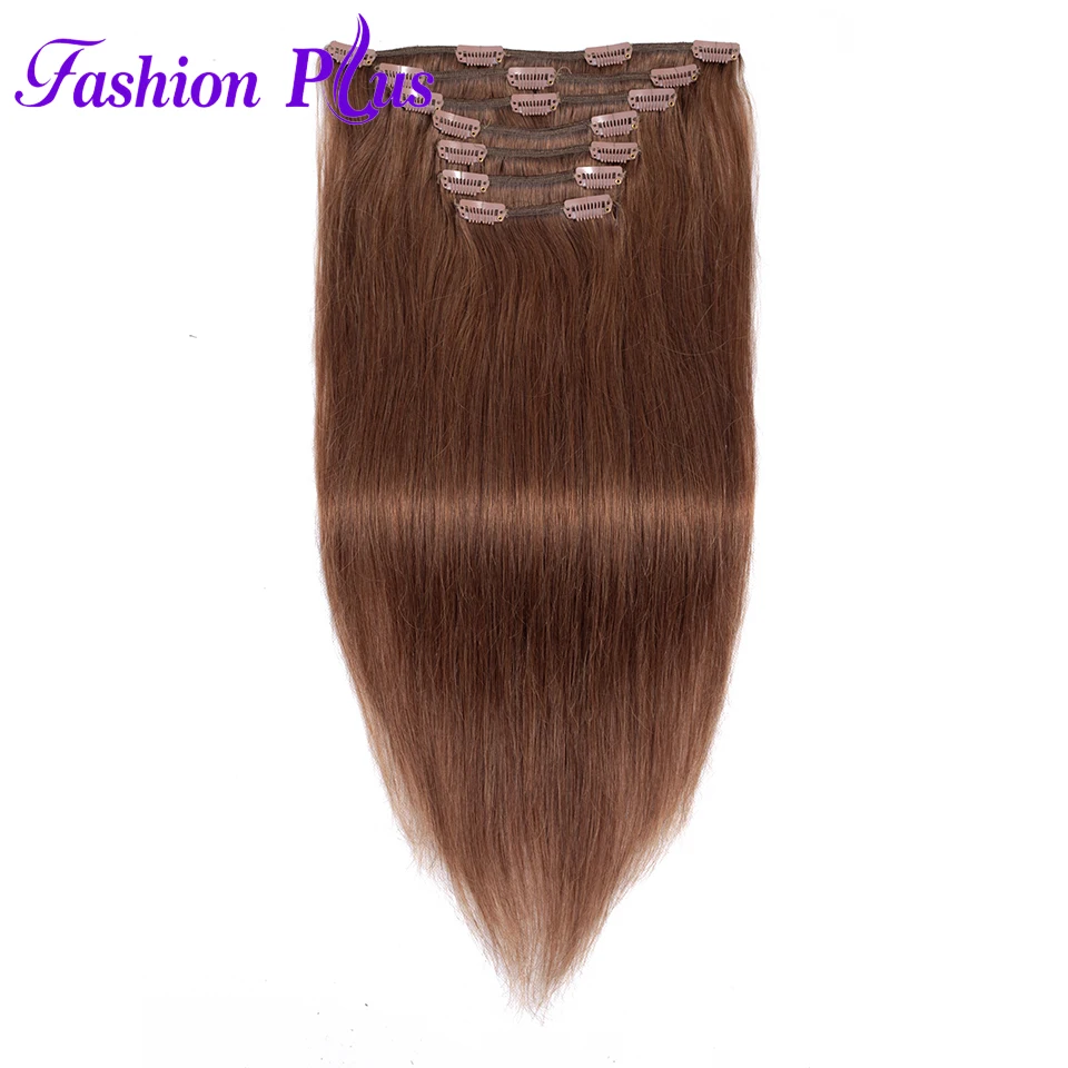 Человеческие волосы для наращивания на заколках, 120 г, волосы remy для наращивания на заколках на всю голову, 7 шт., волосы для наращивания на заколках, натуральный цвет