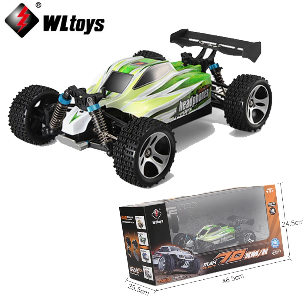 Здесь продается  1 set Wltoys A959-B 4WD 70km/h 1:18 remote control car Off-road Racing Car High Speed Stunt SUV Toy 2.4G 540 Brushed Motor  Игрушки и Хобби