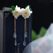 CSxjd сушеные лепестки цветов серьги в форме цветков в подарок для женщин ювелирные изделия