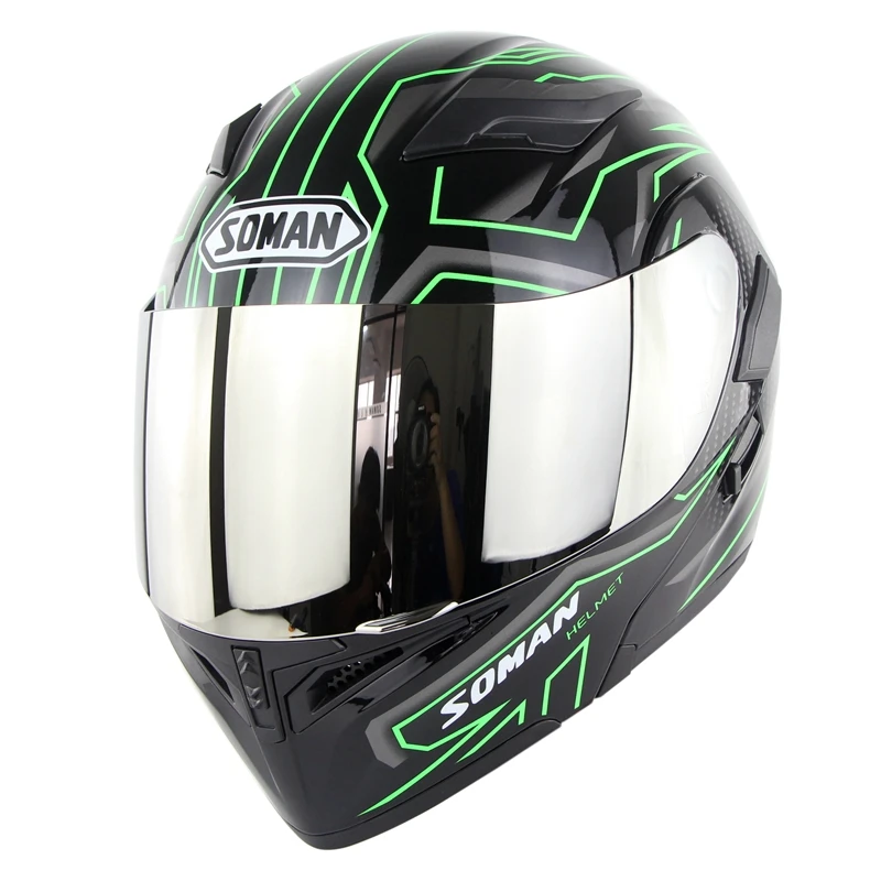 Высокое качество Soman 955 с двойными линзами мотоциклетный шлем откидной модульный уличный Мотоциклетный Шлем КАСКО цветной козырек