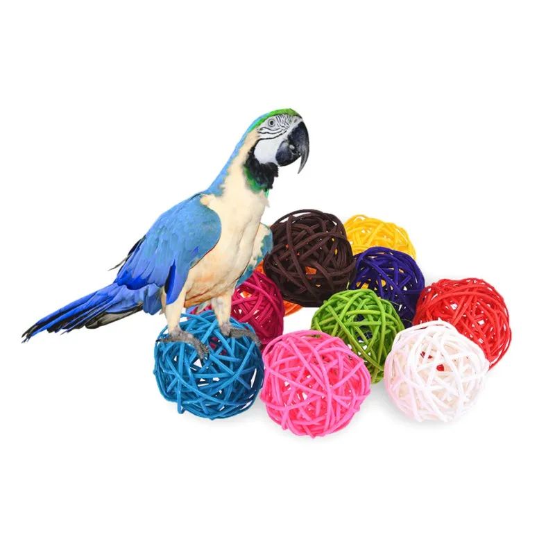 

Colorful Round Beads Parrot Toy Pet Bird Parrot Favorite Interactive and Chewing DIY Accessories 10 pcs/bag