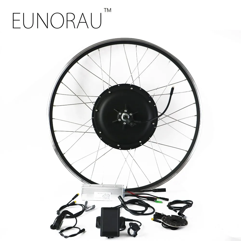 Perfect Free shipping LCD system waterproof brushless Non-gear hub motor front/rear wheel 48v 1000W electric bike kit 2