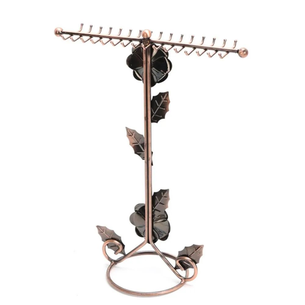 XRHYY металлический цветок розы ювелирные изделия стенд серьги вешалка цепочки и ожерелья Браслет органайзер для хранения дисплей стойки обруч часы шоу паллет