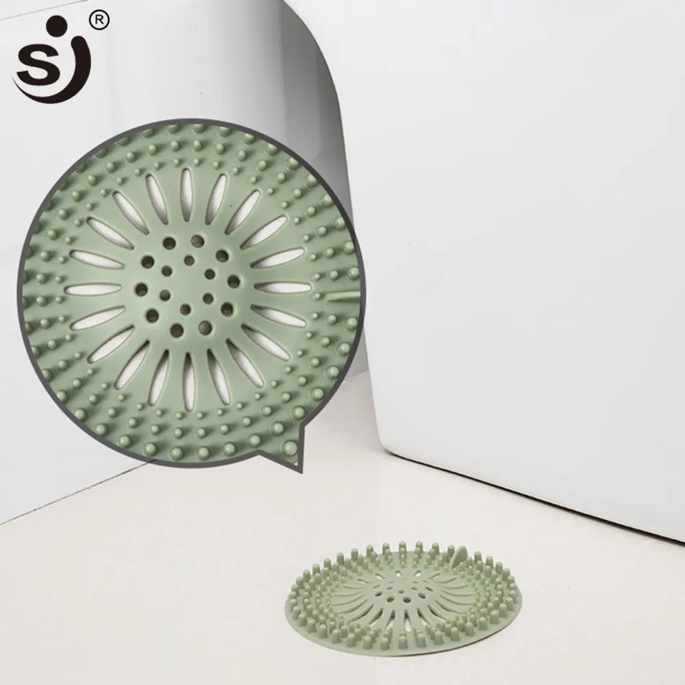 SJ SJ Silicone Sink Strainer Collect Drain Sewer Hair Filter Bath Stopper Floor Kitchen Accesories Gadgets Colanders Strainers