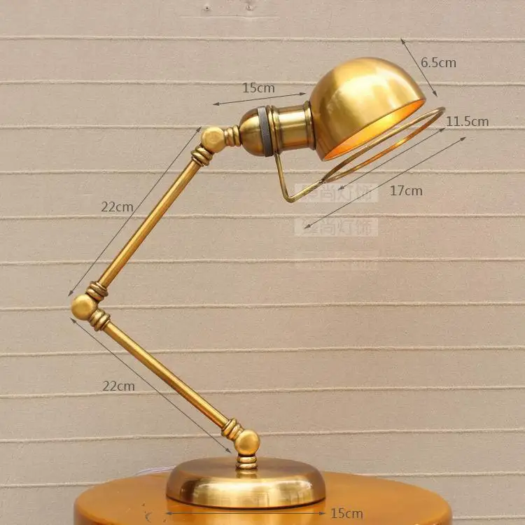 Американская Мода ретро настольная лампа бронзовая коромысло настольная лампа Прямая с фабрики отель спальня прикроватная настольная лампа для учебы FG357