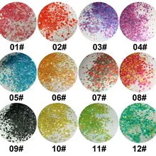 12 смешанных цветов круглая точка с полосками устойчив к растворителям блеск Spangle формы для акриловый лак для ногтей и ногтей художественные декорации