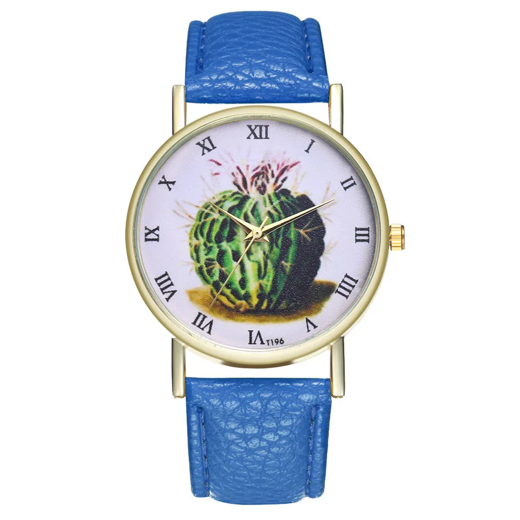 

Unisex Vintage Cactus Leather Watch Ladies Watch Fashion Watches Birthday Gift Creative T196 2019 Valentine's Day Hot Sale